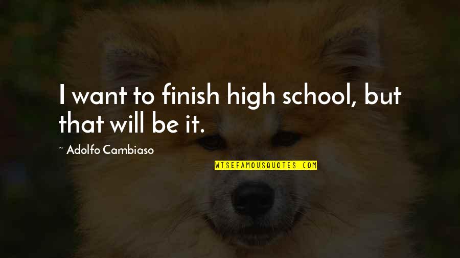 Finish Quotes By Adolfo Cambiaso: I want to finish high school, but that