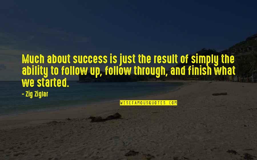 Finish What You Started Quotes By Zig Ziglar: Much about success is just the result of