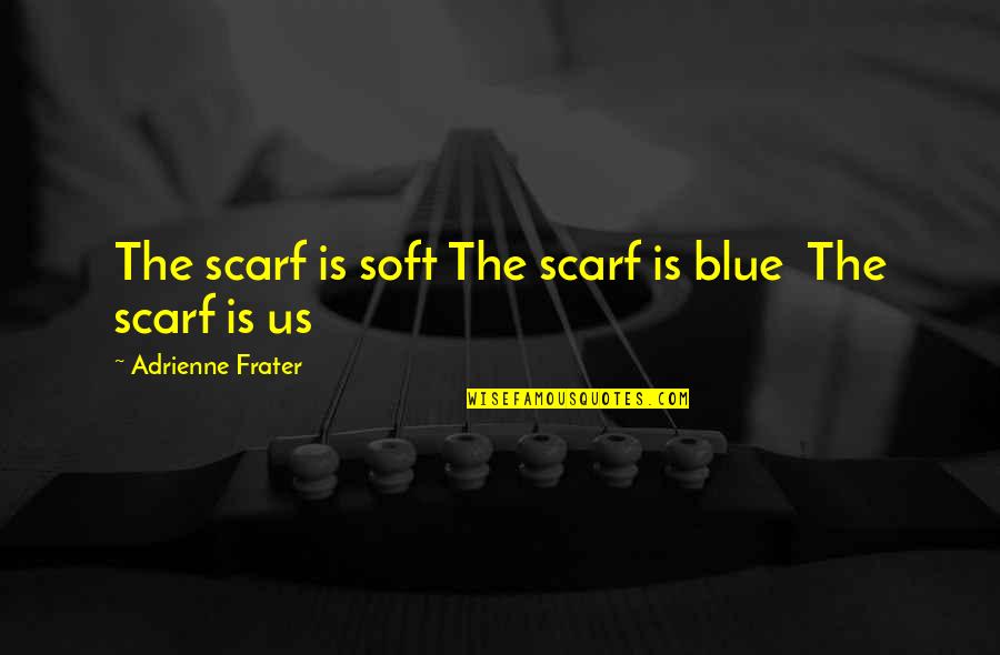 Finished Semester Quotes By Adrienne Frater: The scarf is soft The scarf is blue