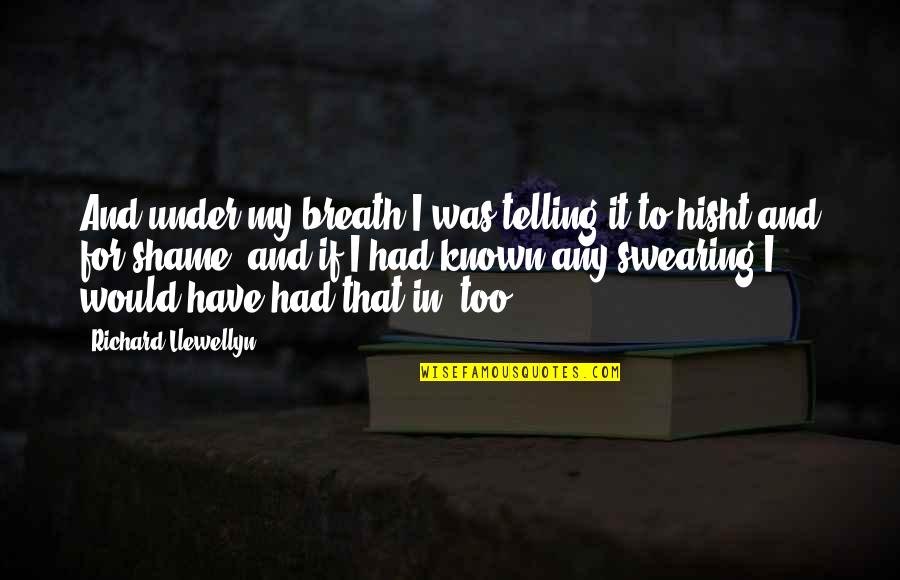 Finishing Law School Quotes By Richard Llewellyn: And under my breath I was telling it