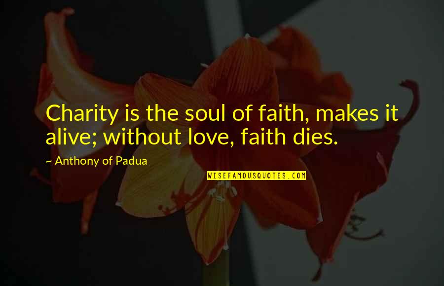 Finishing Touches Quotes By Anthony Of Padua: Charity is the soul of faith, makes it