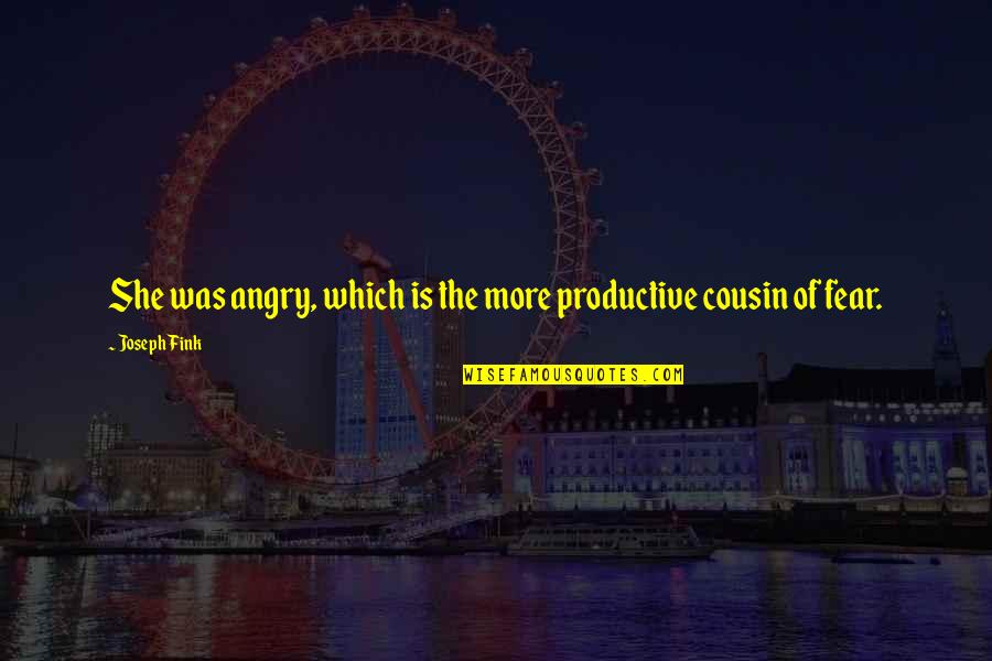 Fink Quotes By Joseph Fink: She was angry, which is the more productive