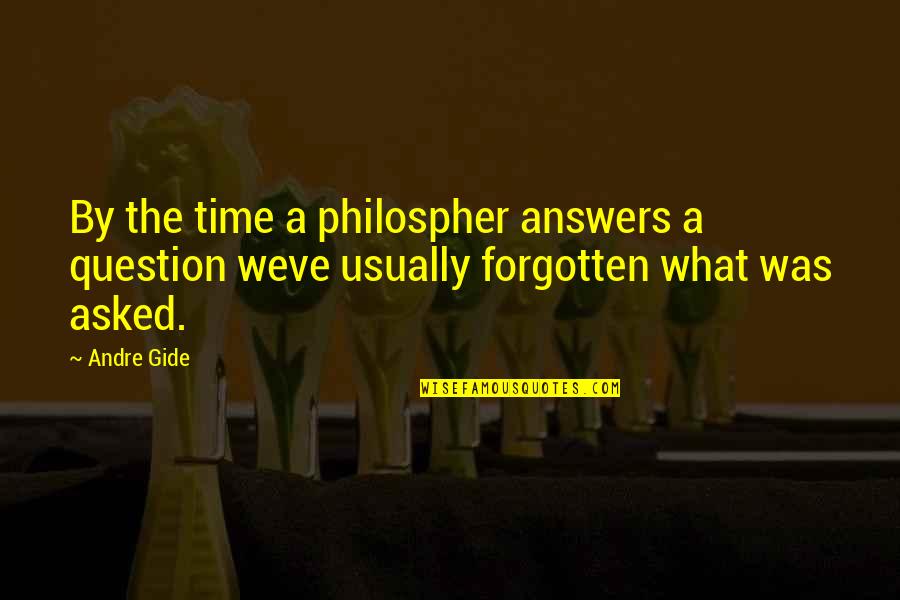 Finlander Quotes By Andre Gide: By the time a philospher answers a question