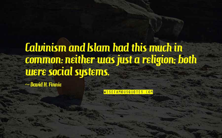 Finnie Quotes By David H. Finnie: Calvinism and Islam had this much in common: