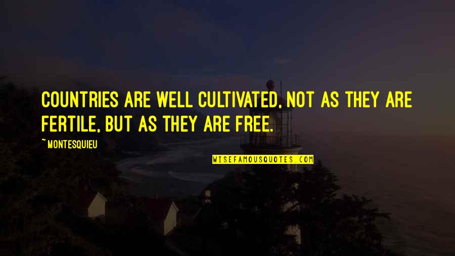 Finnish Writer Quotes By Montesquieu: Countries are well cultivated, not as they are
