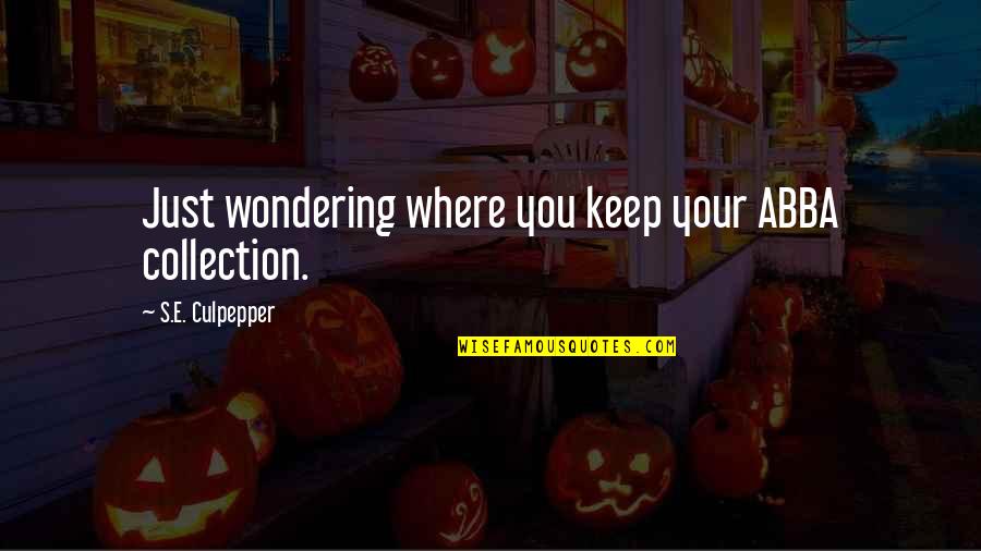 Finnur Geirsson Quotes By S.E. Culpepper: Just wondering where you keep your ABBA collection. Finnur Geirsson Quotes By S.E. Culpepper: Just wondering where you keep your ABBA collection.
