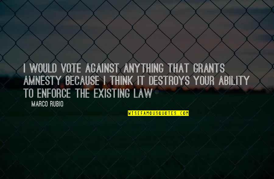 Fiorangelo Sk Quotes By Marco Rubio: I would vote against anything that grants amnesty