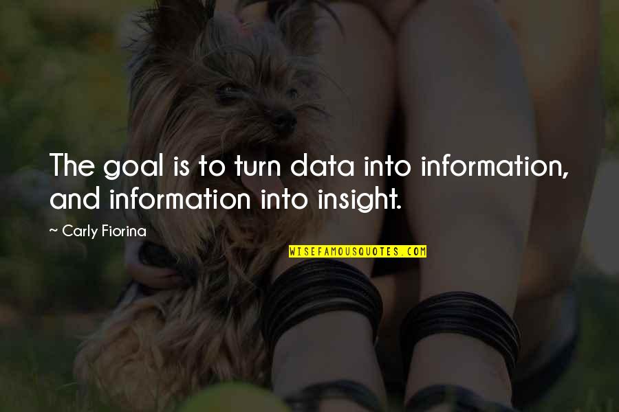 Fiorina's Quotes By Carly Fiorina: The goal is to turn data into information,