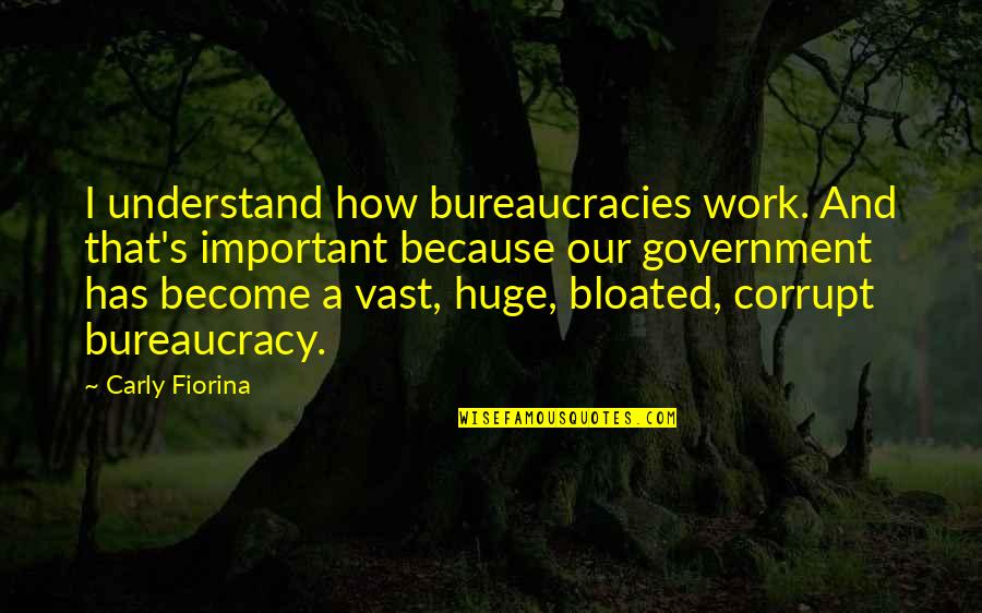 Fiorina's Quotes By Carly Fiorina: I understand how bureaucracies work. And that's important