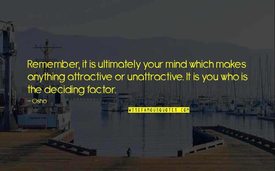Fiorrelli Quotes By Osho: Remember, it is ultimately your mind which makes Fiorrelli Quotes By Osho: Remember, it is ultimately your mind which makes