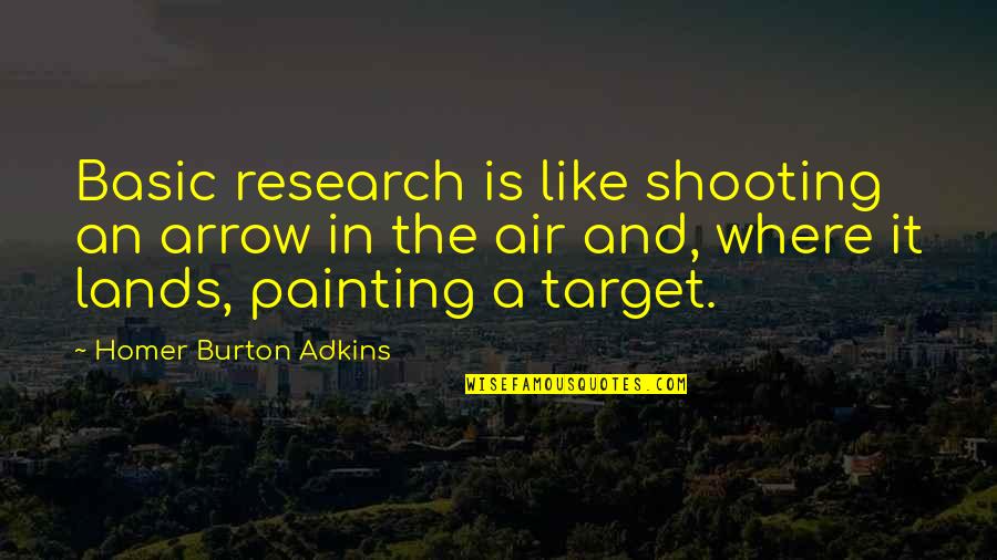 Firdovsi Ibrahimov Quotes By Homer Burton Adkins: Basic research is like shooting an arrow in Firdovsi Ibrahimov Quotes By Homer Burton Adkins: Basic research is like shooting an arrow in
