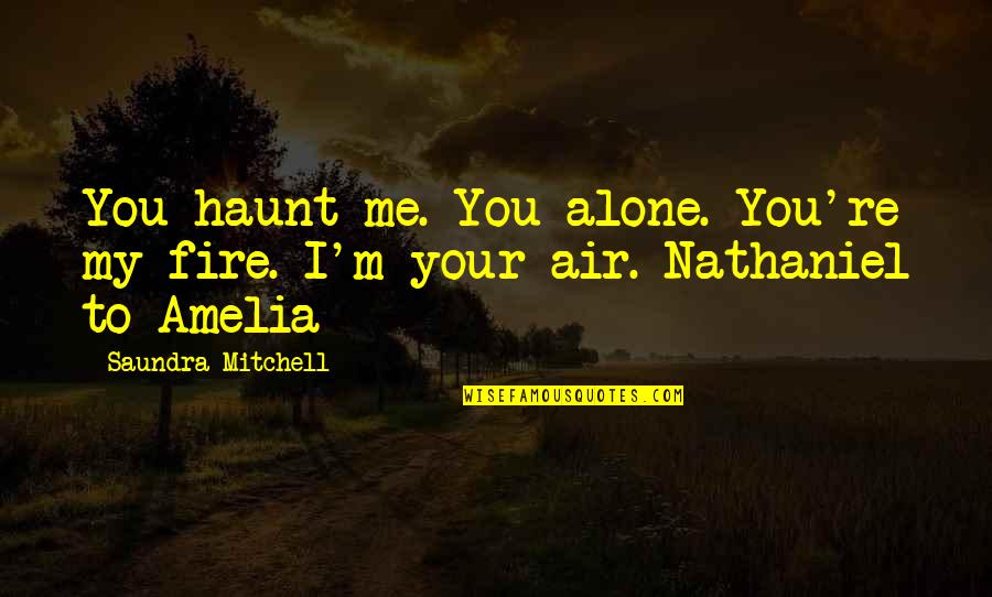 Fire Air Quotes By Saundra Mitchell: You haunt me. You alone. You're my fire.