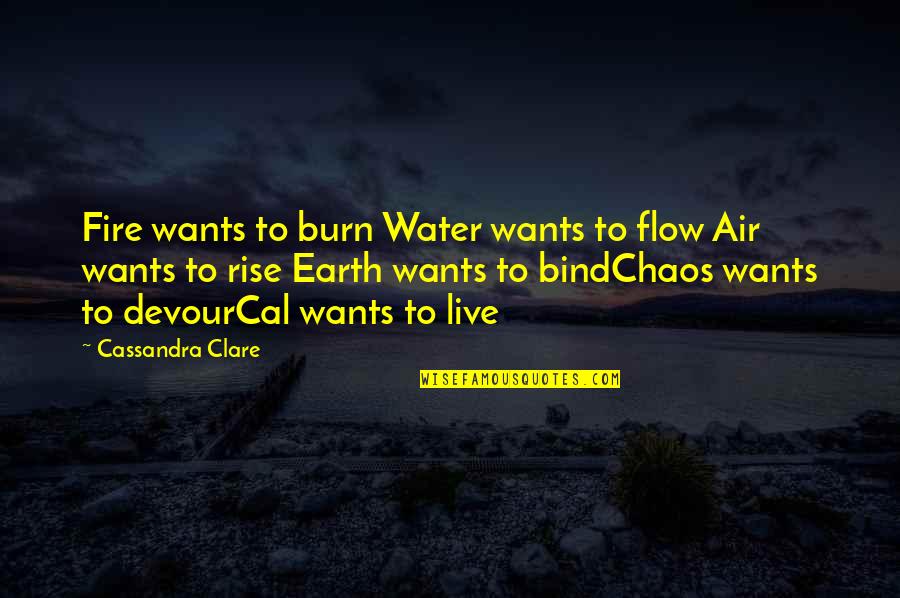 Fire And Air Quotes By Cassandra Clare: Fire wants to burn Water wants to flow Fire And Air Quotes By Cassandra Clare: Fire wants to burn Water wants to flow