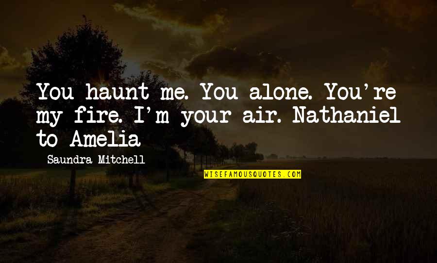Fire And Air Quotes By Saundra Mitchell: You haunt me. You alone. You're my fire.