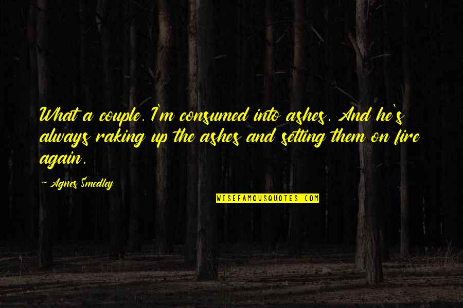 Fire And Ashes Quotes By Agnes Smedley: What a couple. I'm consumed into ashes. And