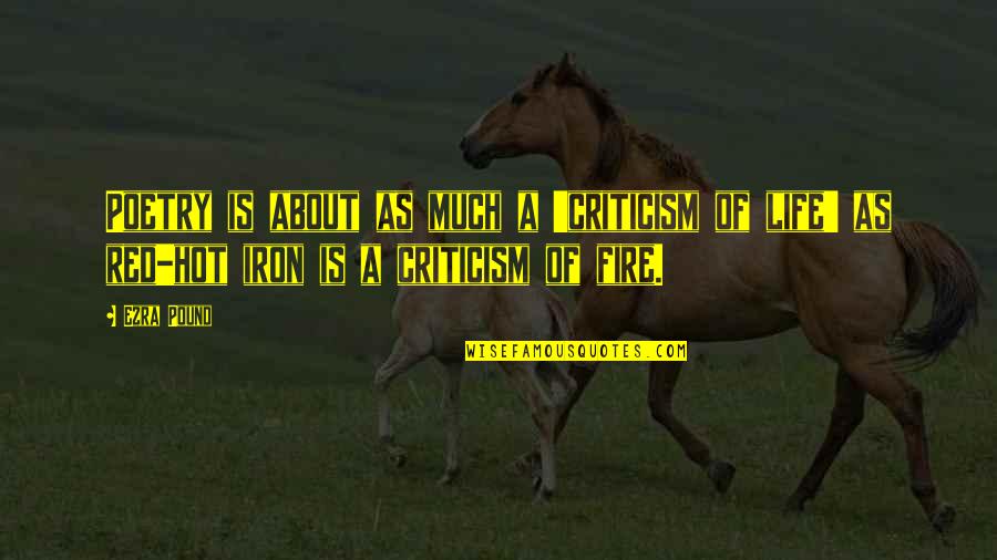 Fire And Iron Quotes By Ezra Pound: Poetry is about as much a 'criticism of