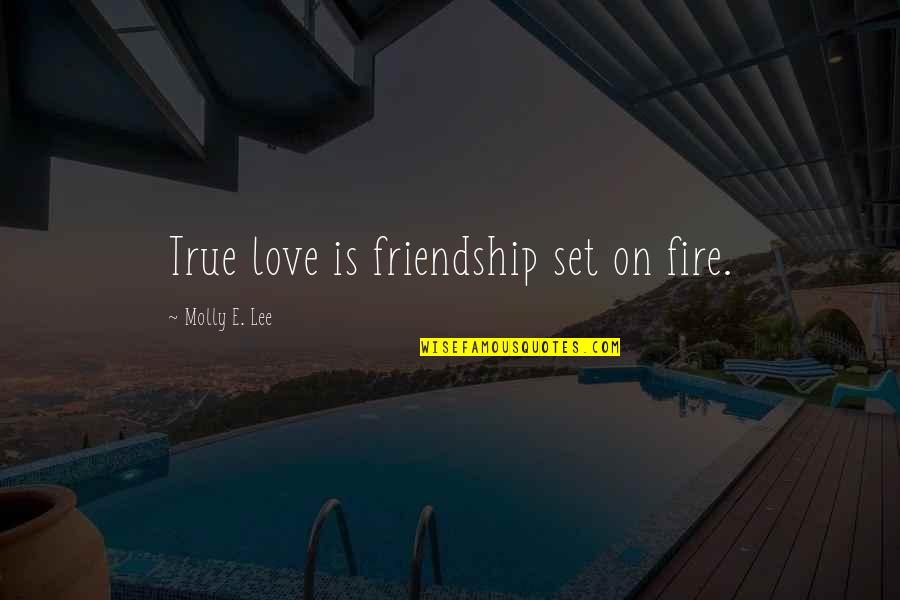 Fire And Love Quotes By Molly E. Lee: True love is friendship set on fire.