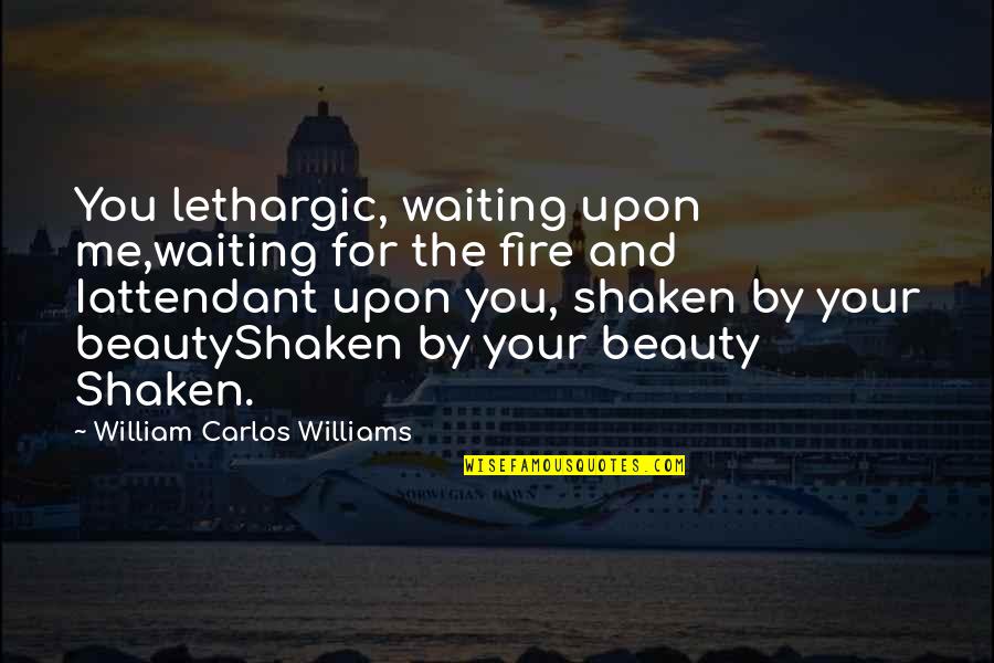 Fire And Love Quotes By William Carlos Williams: You lethargic, waiting upon me,waiting for the fire