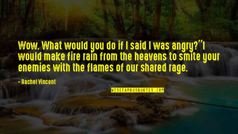 Fire And Rain Quotes By Rachel Vincent: Wow. What would you do if I said