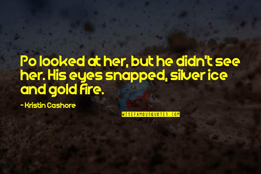 Fire In Her Eyes Quotes By Kristin Cashore: Po looked at her, but he didn't see