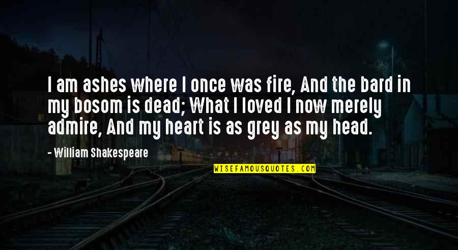 Fire In The Heart Quotes By William Shakespeare: I am ashes where I once was fire,