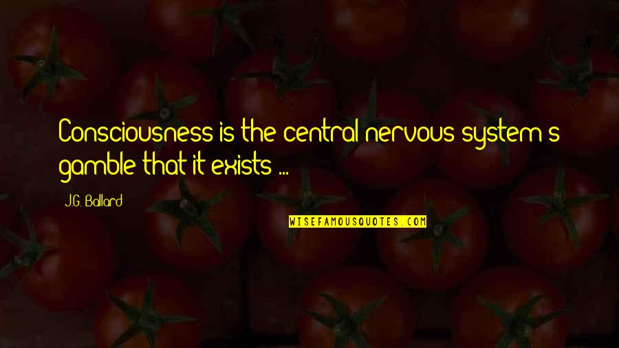 Fire Lord Quotes By J.G. Ballard: Consciousness is the central nervous system's gamble that