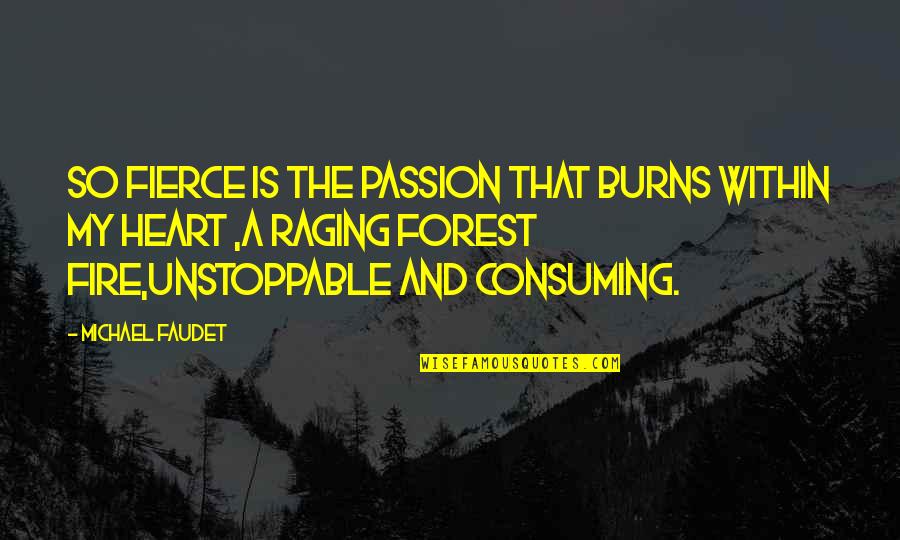 Fire Raging Quotes By Michael Faudet: So fierce is the passion that burns within