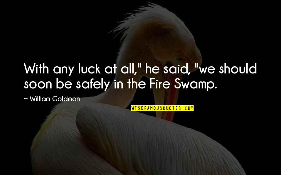 Fire Swamp Quotes By William Goldman: With any luck at all," he said, "we