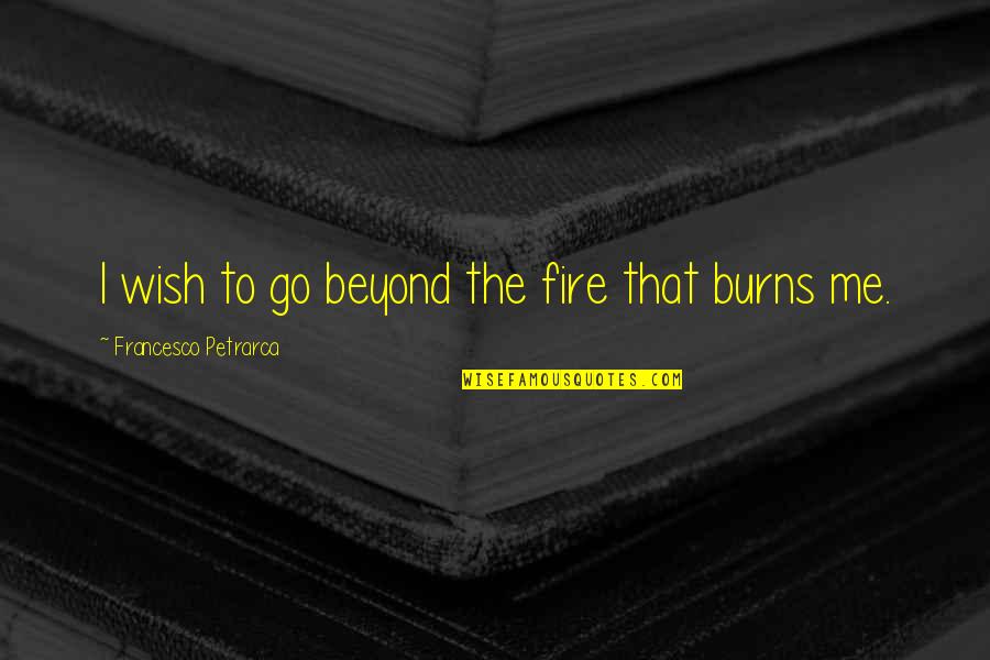 Fire That Burns Quotes By Francesco Petrarca: I wish to go beyond the fire that