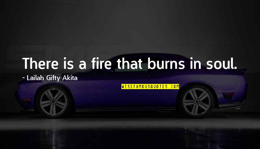 Fire That Burns Quotes By Lailah Gifty Akita: There is a fire that burns in soul.