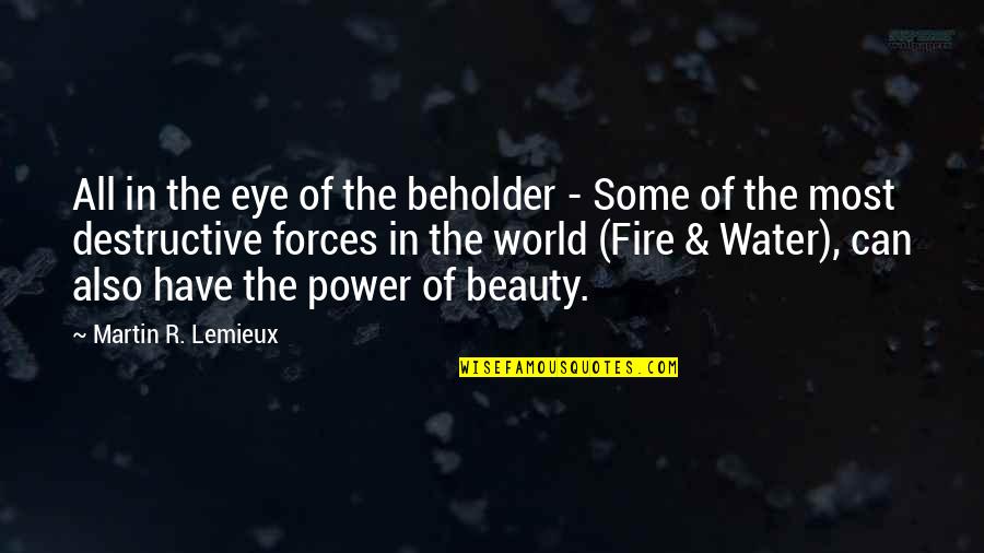 Fire Water Quotes By Martin R. Lemieux: All in the eye of the beholder -