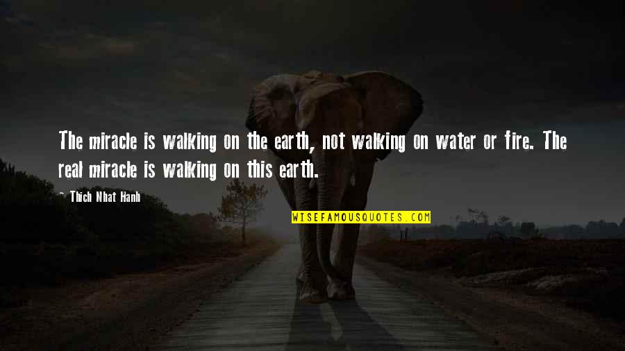 Fire Water Quotes By Thich Nhat Hanh: The miracle is walking on the earth, not