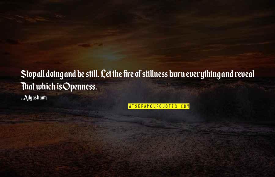 Fire Which Quotes By Adyashanti: Stop all doing and be still. Let the