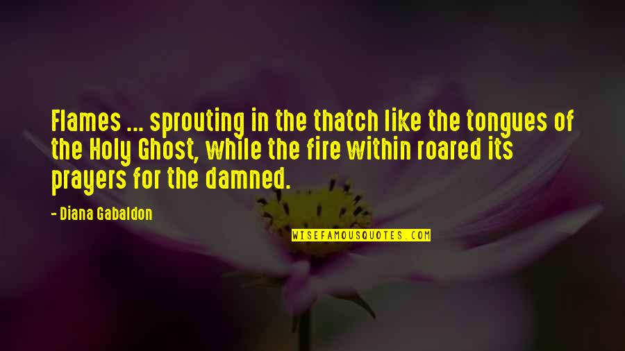 Fire Within Quotes By Diana Gabaldon: Flames ... sprouting in the thatch like the