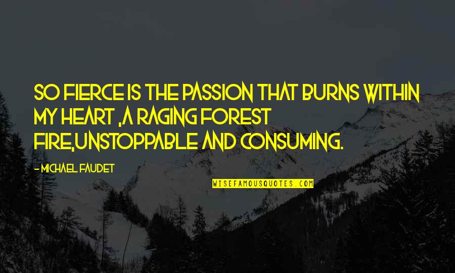 Fire Within Quotes By Michael Faudet: So fierce is the passion that burns within