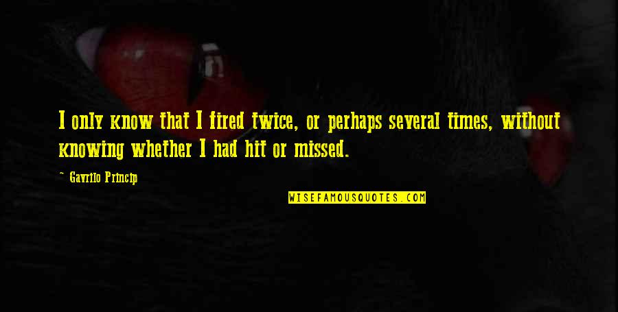 Fired Quotes By Gavrilo Princip: I only know that I fired twice, or