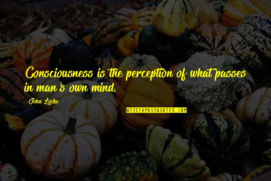 Firelands Quotes By John Locke: Consciousness is the perception of what passes in