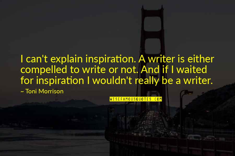 Firemen In Fahrenheit 451 Quotes By Toni Morrison: I can't explain inspiration. A writer is either