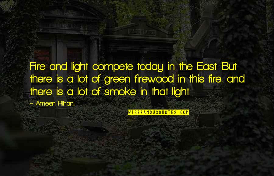 Firewood Quotes By Ameen Rihani: Fire and light compete today in the East.