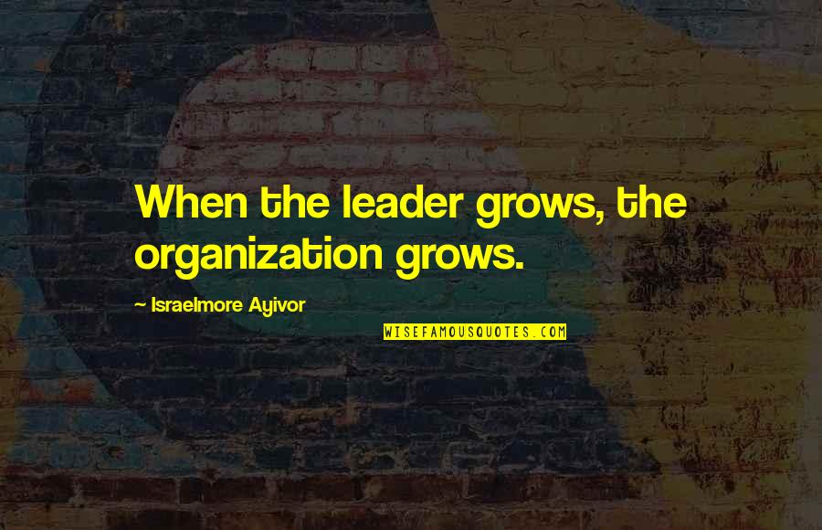 Firm Leadership Quotes By Israelmore Ayivor: When the leader grows, the organization grows.