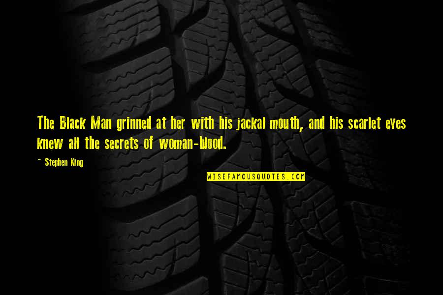 Firmament In The Bible Quotes By Stephen King: The Black Man grinned at her with his Firmament In The Bible Quotes By Stephen King: The Black Man grinned at her with his