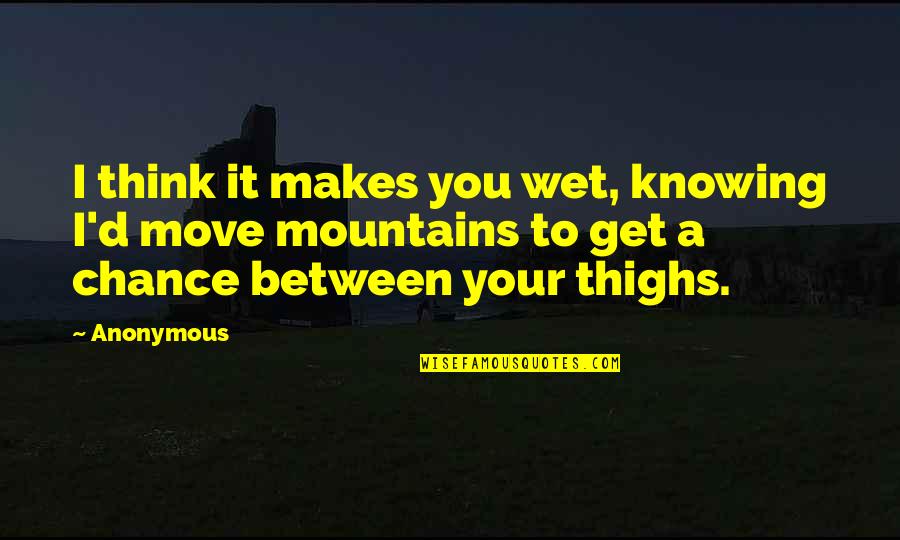 Firouzeh Mansourian Quotes By Anonymous: I think it makes you wet, knowing I'd