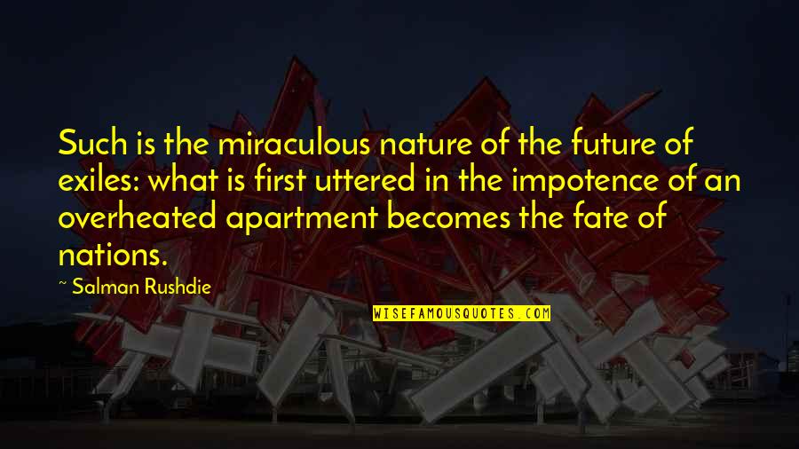 First Apartment Quotes By Salman Rushdie: Such is the miraculous nature of the future