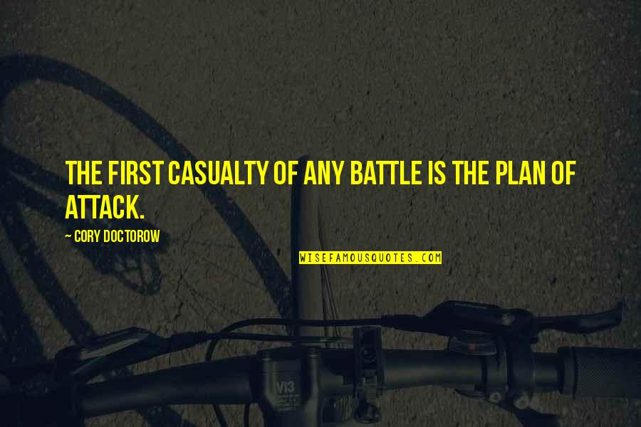 First Casualty Quotes By Cory Doctorow: The first casualty of any battle is the First Casualty Quotes By Cory Doctorow: The first casualty of any battle is the
