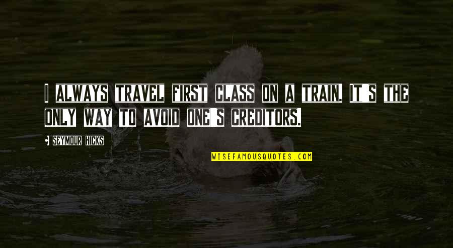 First Class Quotes By Seymour Hicks: I always travel first class on a train.