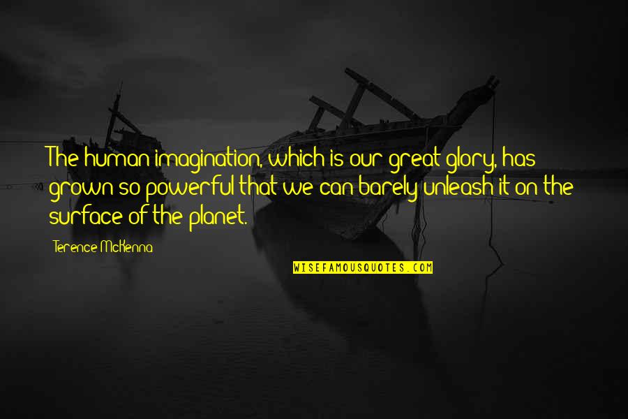 First Communion Poems Quotes By Terence McKenna: The human imagination, which is our great glory,