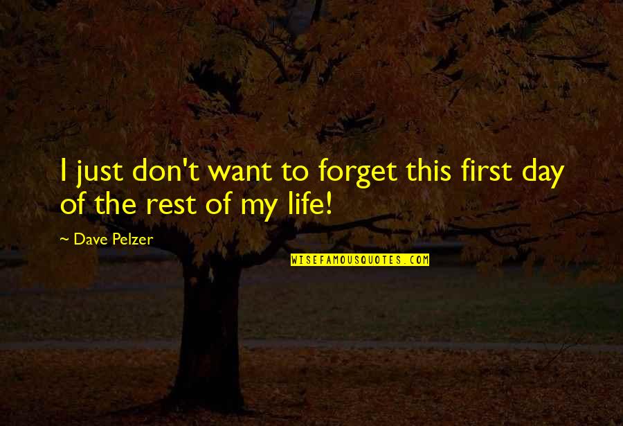 First Day Of Quotes By Dave Pelzer: I just don't want to forget this first