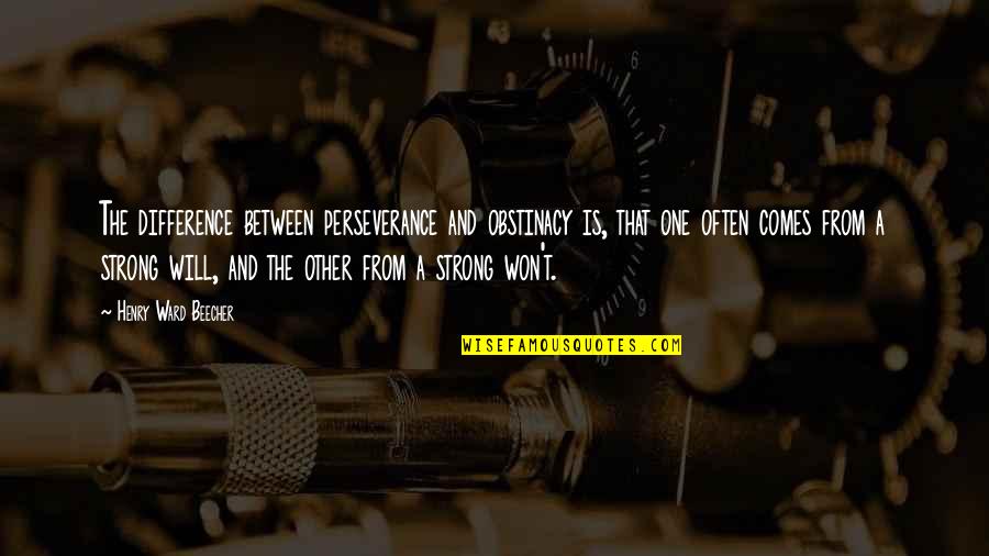 First Day Of School After Summer Holidays Quotes By Henry Ward Beecher: The difference between perseverance and obstinacy is, that First Day Of School After Summer Holidays Quotes By Henry Ward Beecher: The difference between perseverance and obstinacy is, that