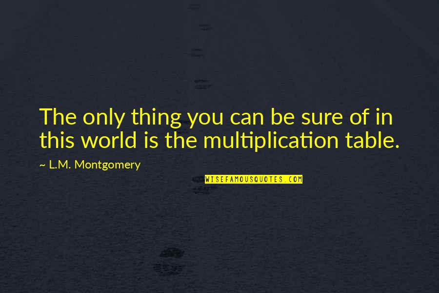First Gift From Husband Quotes By L.M. Montgomery: The only thing you can be sure of