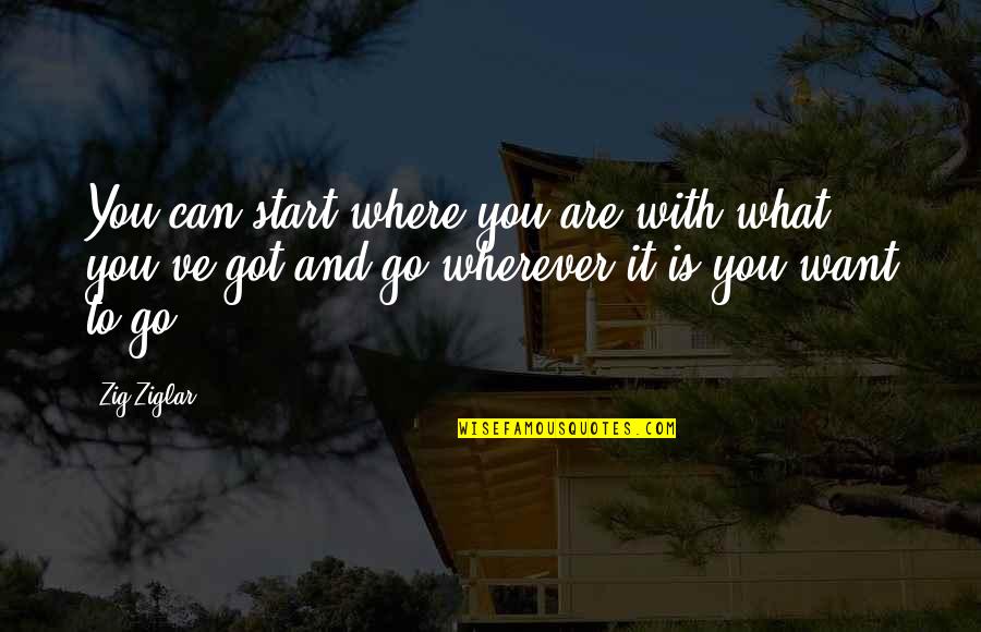First Gift From Husband Quotes By Zig Ziglar: You can start where you are with what